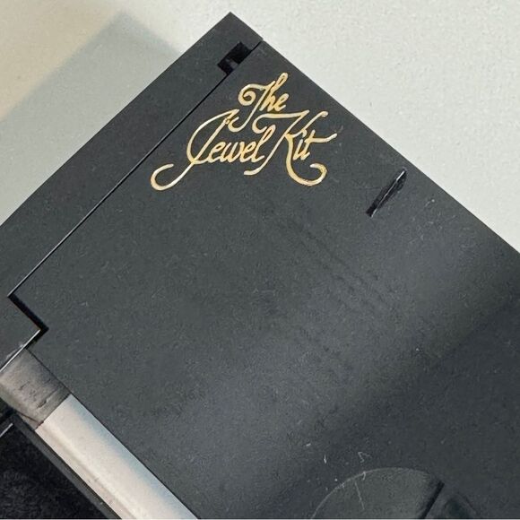 Vintage The Jewel Kit Large Folding Black Jewelry Box Mirror 80s - Picture 6 of 10